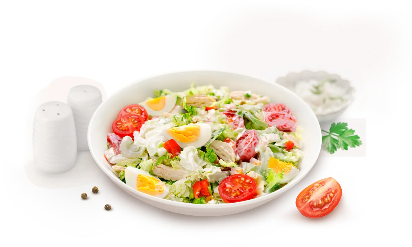 Салат&nbsp;с&nbsp;куриной грудкой овощами и&nbsp;греческим йогуртом